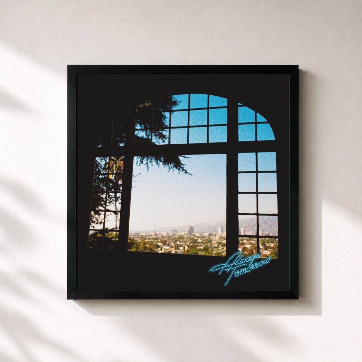 #noir Tableau carré de l'album Always Tomorrow de Best Coast, cadre noir 32x32 cm