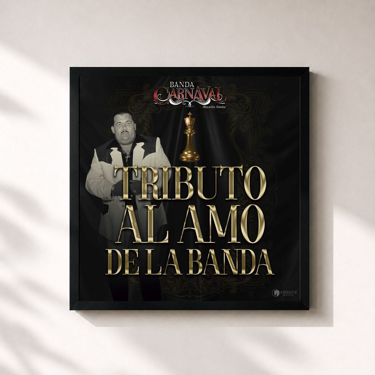 #noir Tableau carré de l'album Tributo Al Amo De La Banda de Banda Carnaval, cadre noir 32x32 cm