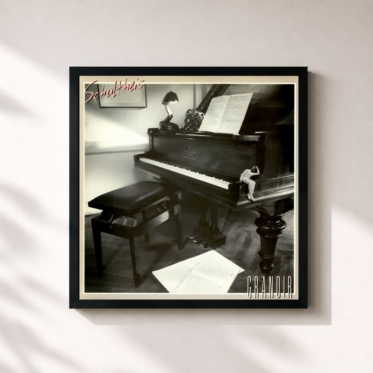 #noir Tableau carré de l'album Grandir de Jean Schultheis, cadre noir 32x32 cm