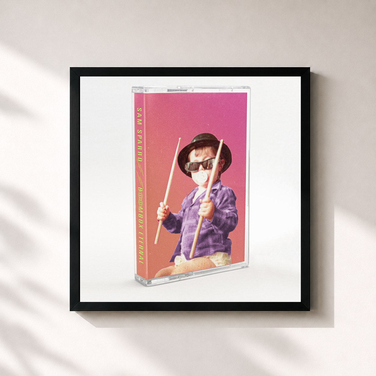 #noir Tableau carré de l'album Boombox Eternal de Sam Sparro, cadre noir 32x32 cm