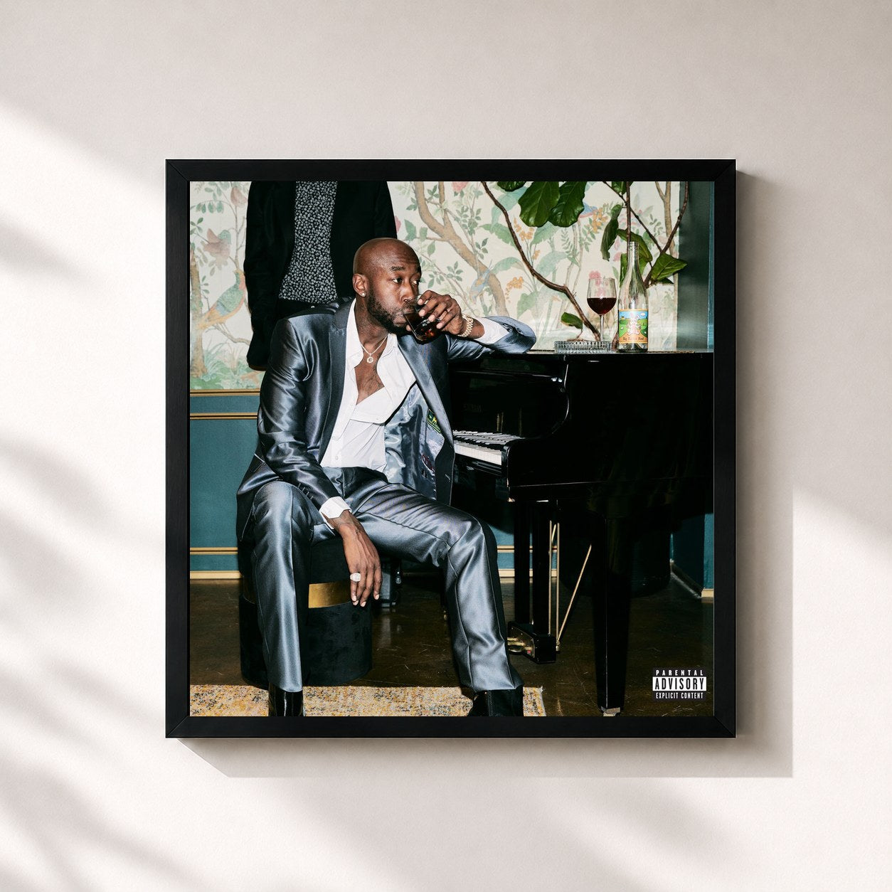 #noir Tableau carré de l'album $oul $old $eparately (Bonus Edition) de Freddie Gibbs, cadre noir 32x32 cm