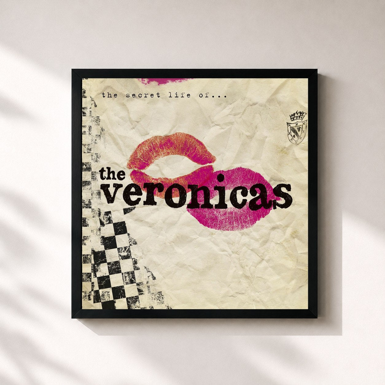 #noir Tableau carré de l'album The Secret Life Of... de The Veronicas, cadre noir 32x32 cm