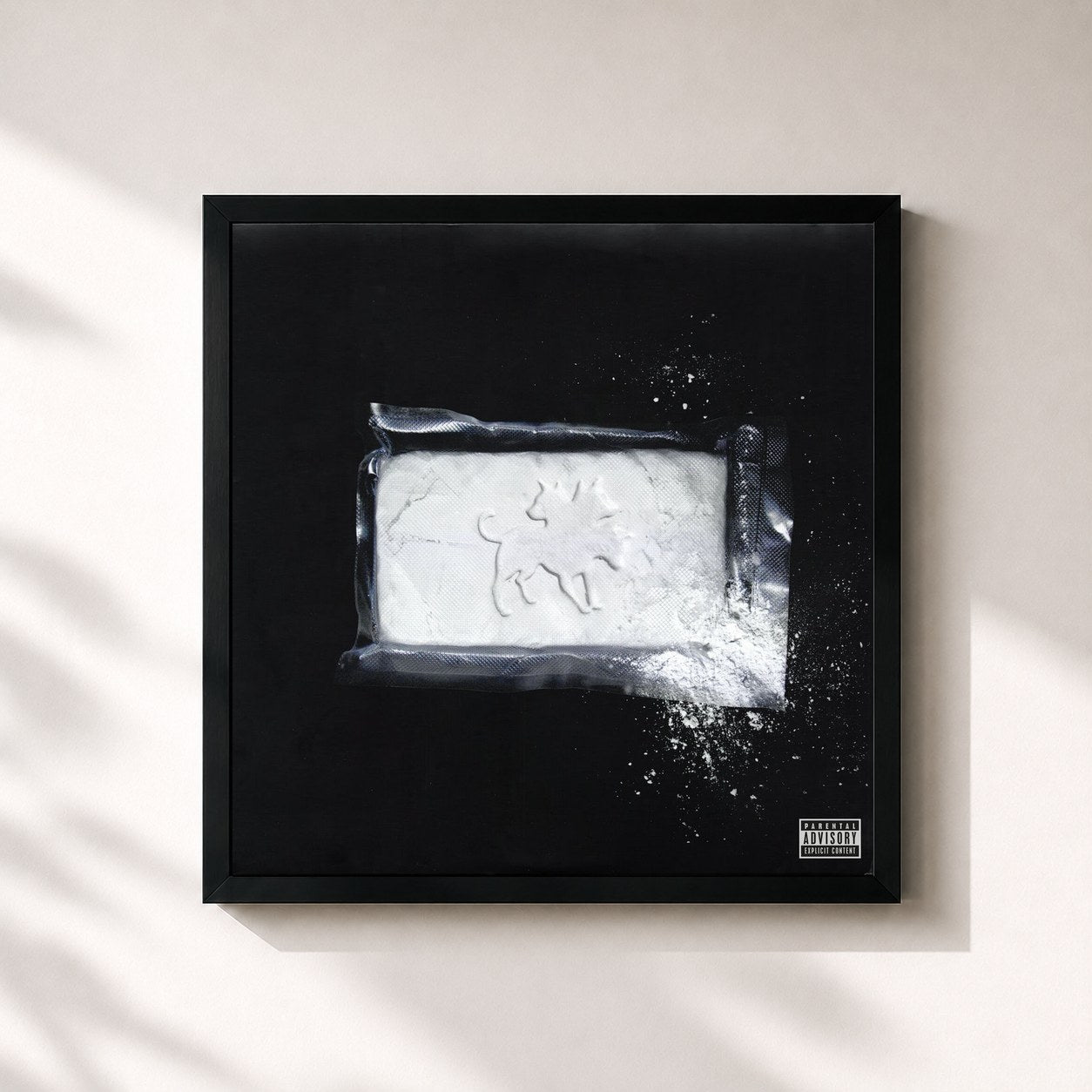 #noir Tableau carré de l'album Club Dogo de Club Dogo, cadre noir 32x32 cm