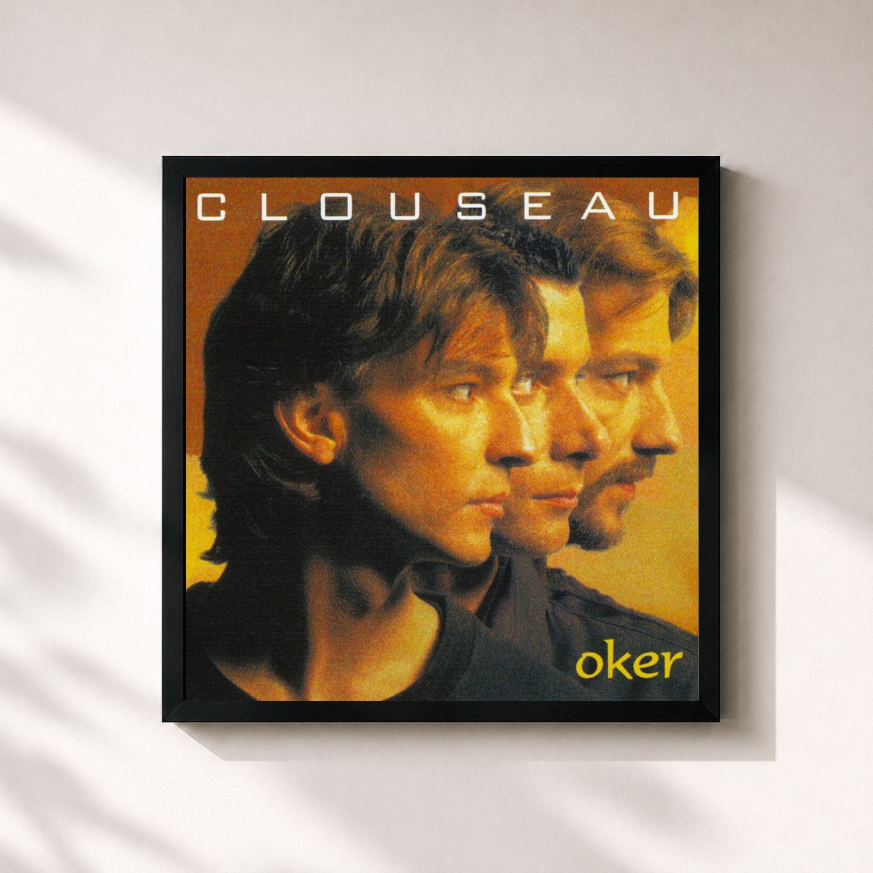 #noir Tableau carré de l'album Oker de Clouseau, cadre noir 32x32 cm