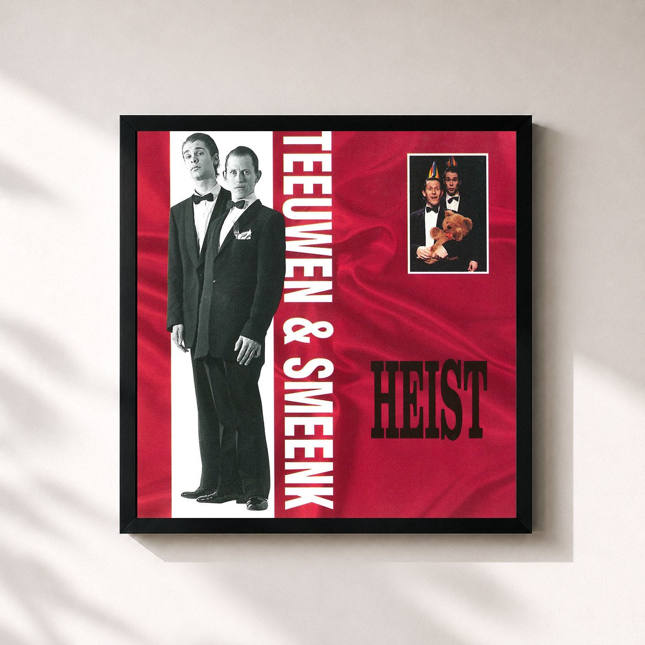#noir Tableau carré de l'album Heist de Hans Teeuwen, cadre noir 32x32 cm