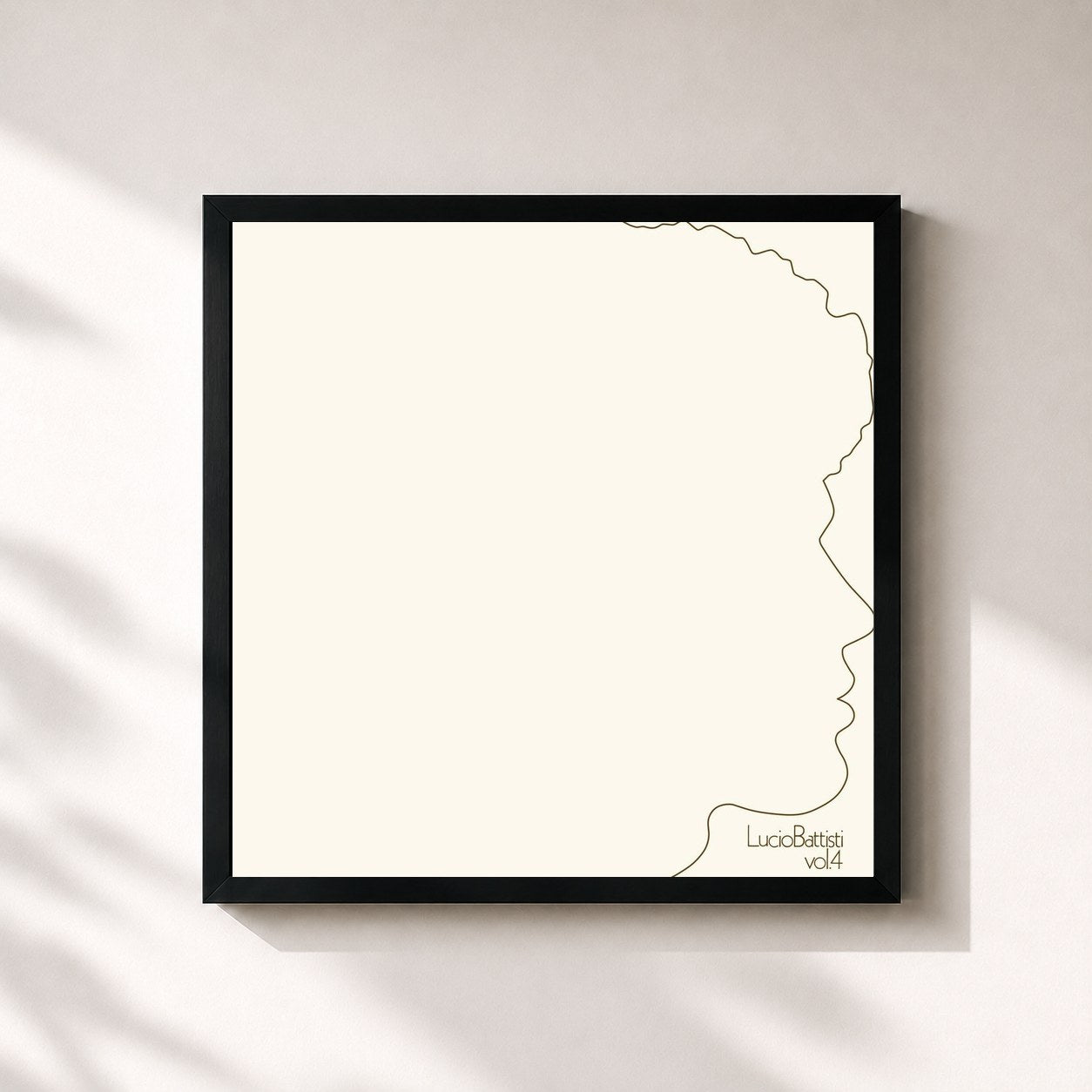 #noir Tableau carré de l'album Lucio Battisti Vol. 4 de Lucio Battisti, cadre noir 32x32 cm