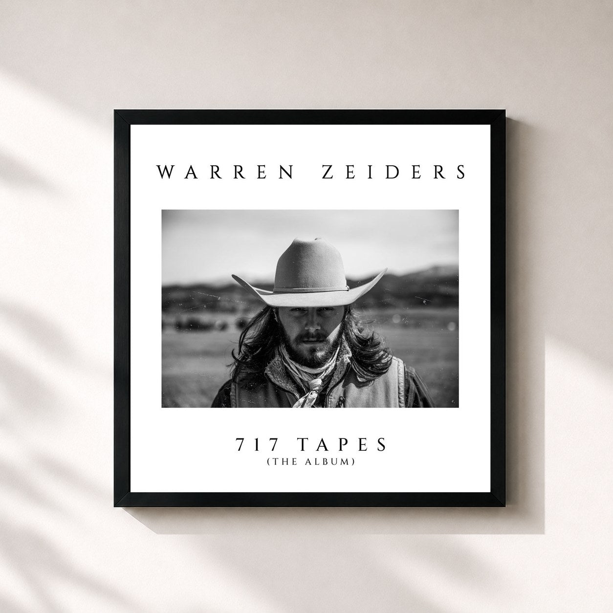 #noir Tableau carré de l'album 717 Tapes the Album de Warren Zeiders, cadre noir 32x32 cm