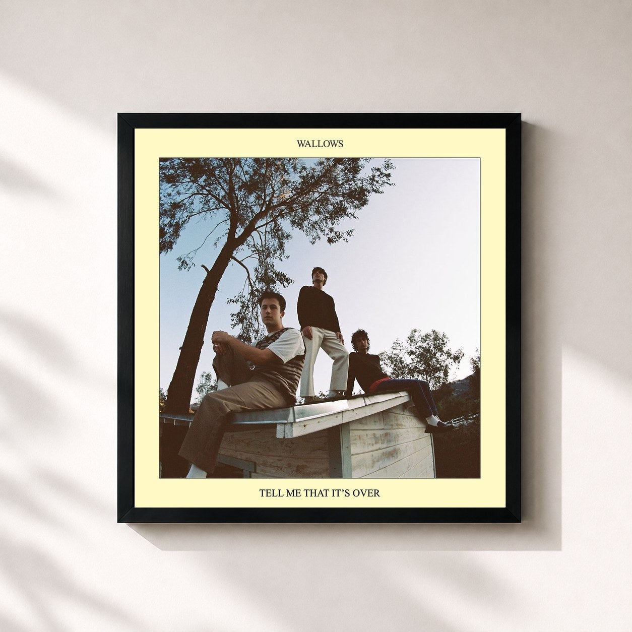 #noir Tableau carré de l'album Tell Me That It’s Over de Wallows, cadre noir 32x32 cm