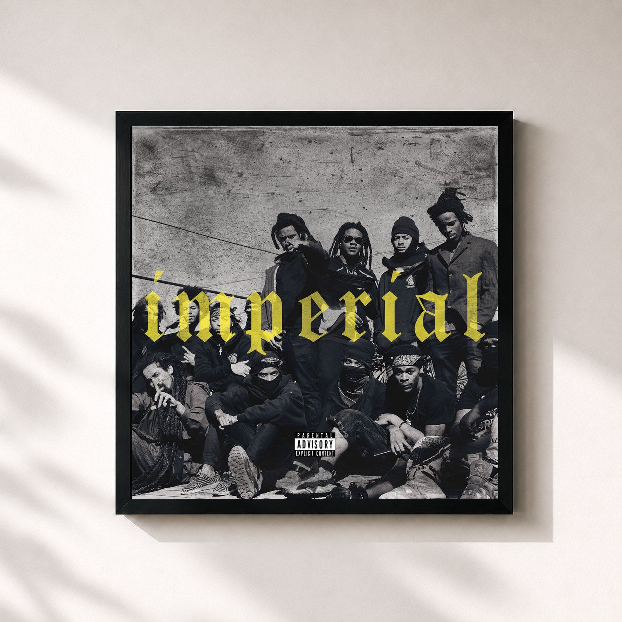 #noir Tableau carré de l'album Imperial de Denzel Curry, cadre noir 32x32 cm