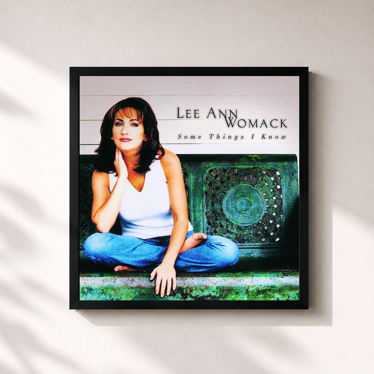 #noir Tableau carré de l'album Some Things I Know de Lee Ann Womack, cadre noir 32x32 cm