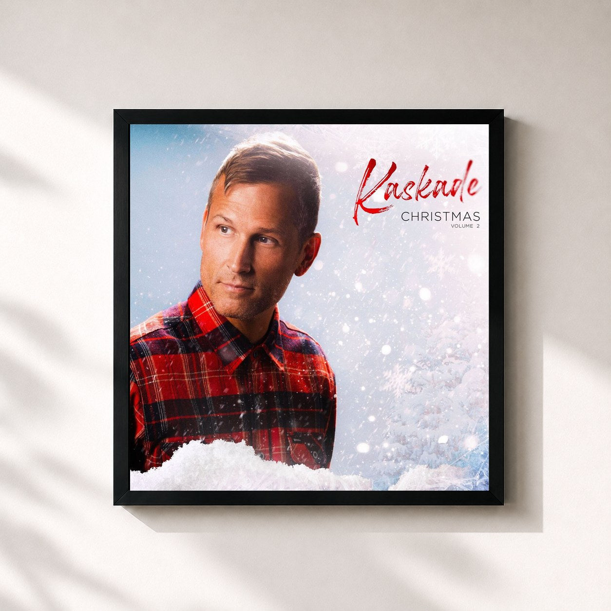 #noir Tableau carré de l'album Kaskade Christmas Vol 2 de Kaskade, cadre noir 32x32 cm