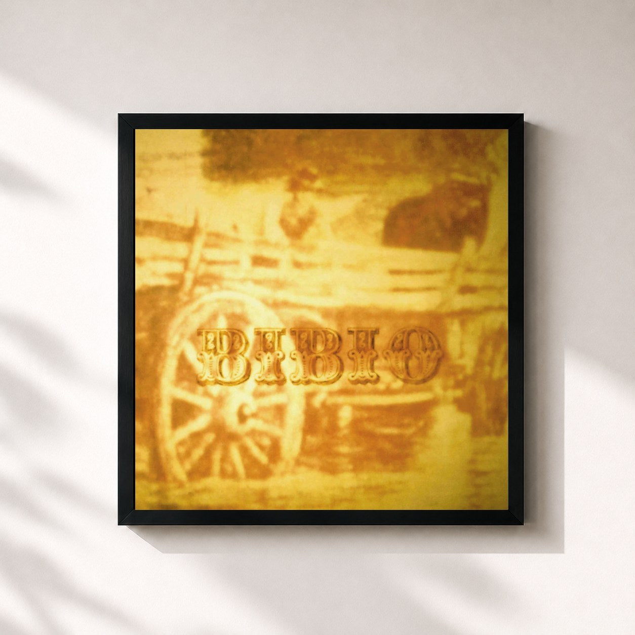 #noir Tableau carré de l'album Hand Cranked de Bibio, cadre noir 32x32 cm