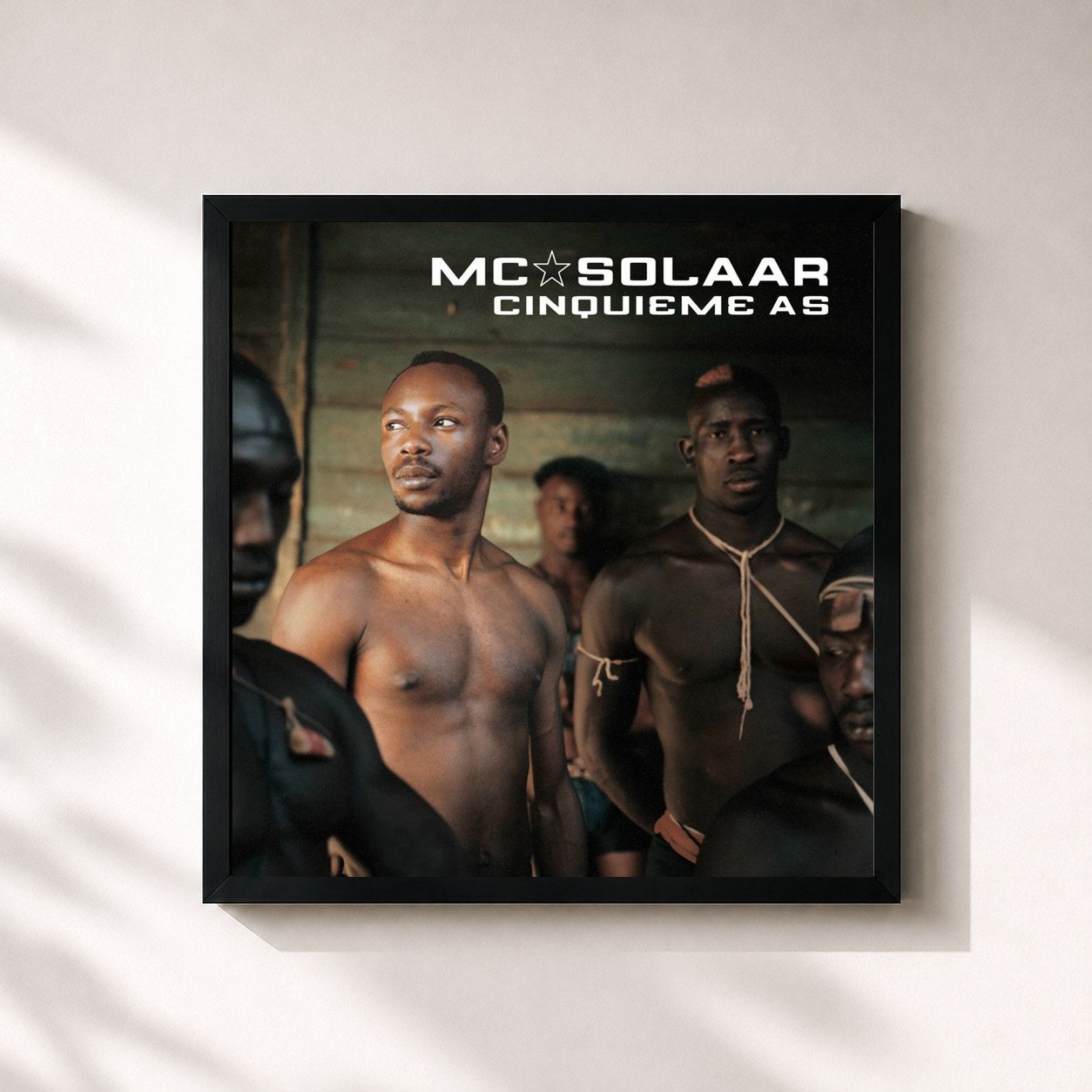 #noir Tableau carré de l'album Cinquième as de MC Solaar, cadre noir 32x32 cm