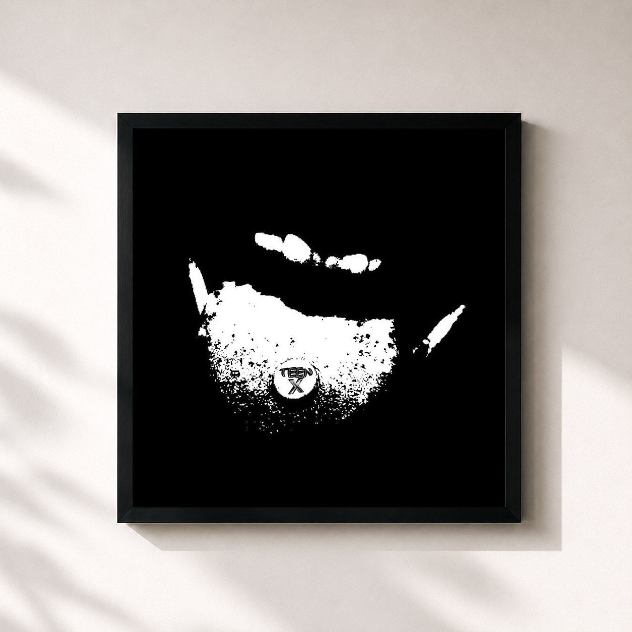 #noir Tableau carré de l'album Teen X de Ken Carson, cadre noir 32x32 cm