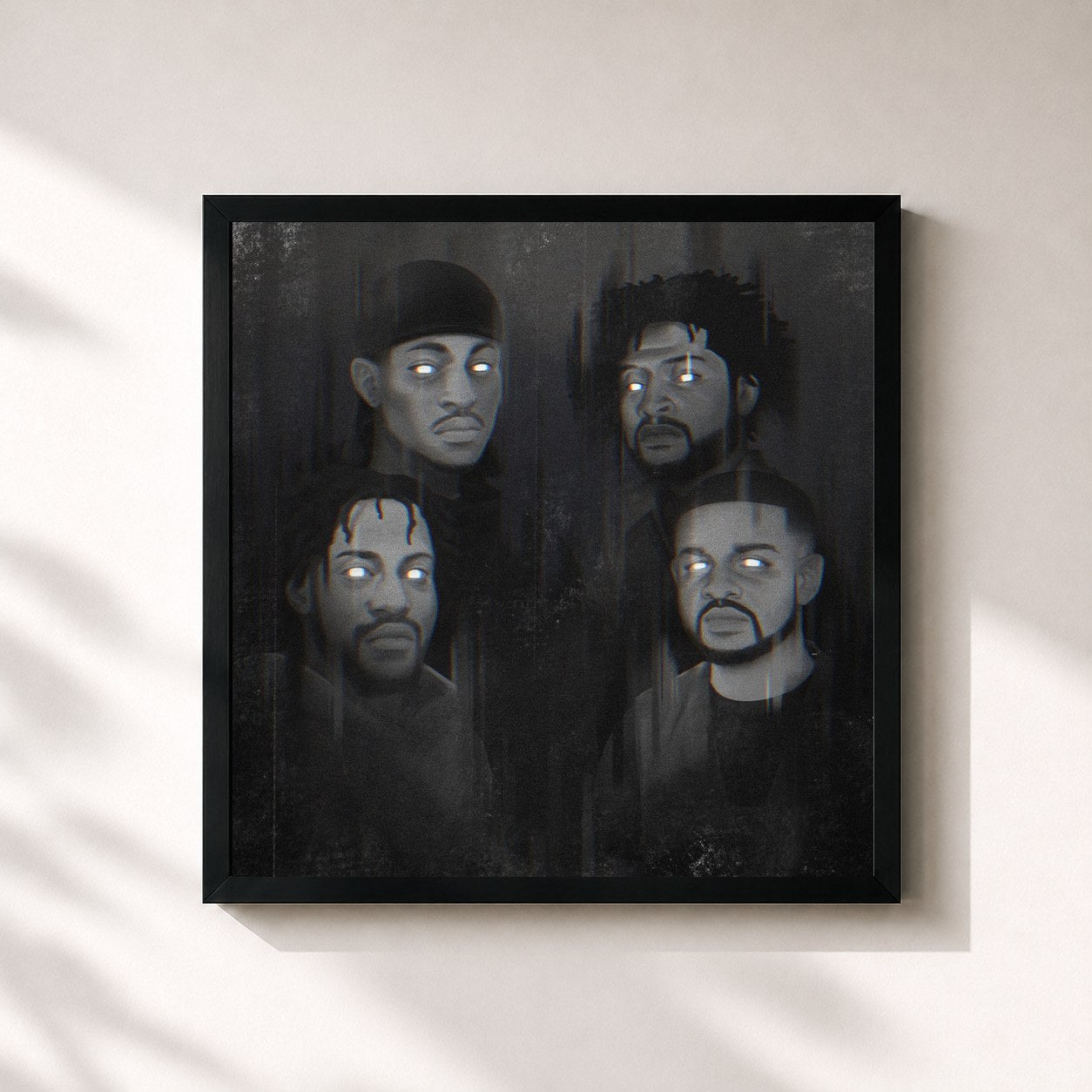 #noir Tableau carré de l'album Norf Face de JME, cadre noir 32x32 cm