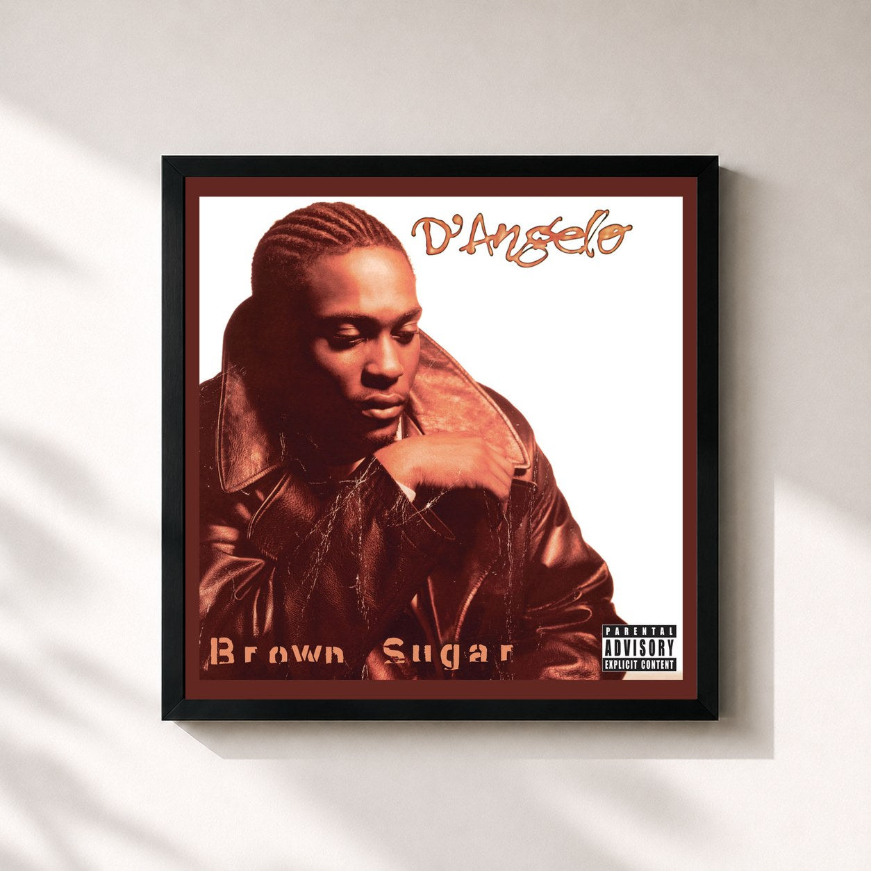 #noir Tableau carré de l'album Brown Sugar (Deluxe Edition) de D'Angelo, cadre noir 32x32 cm