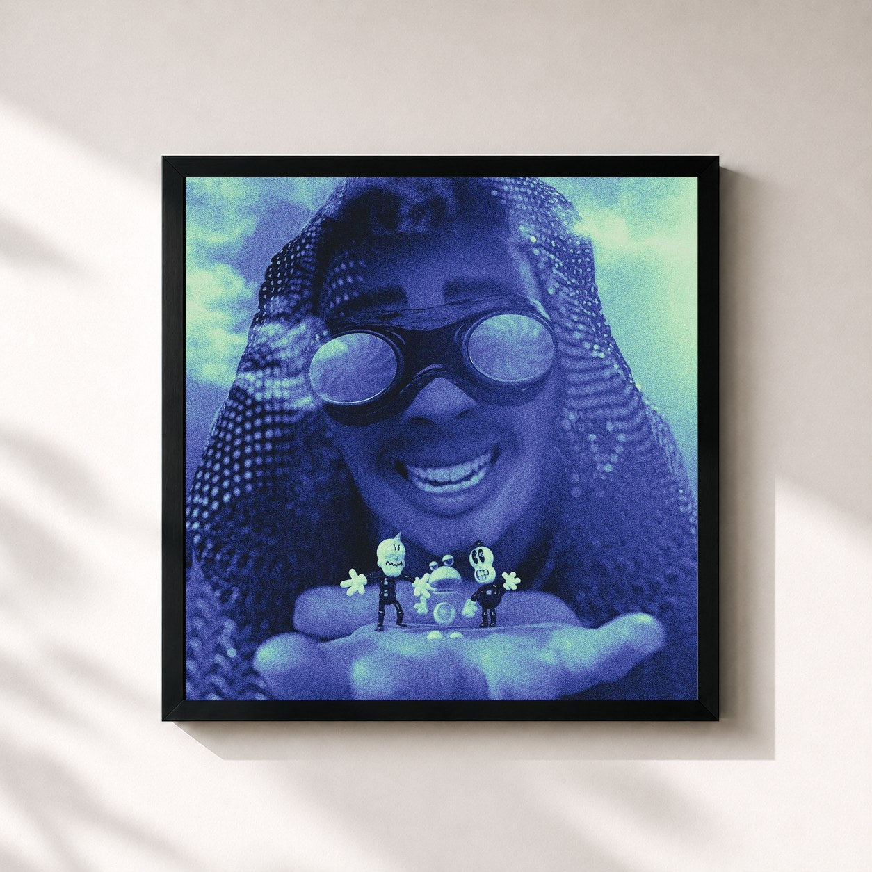 #noir Tableau carré de l'album Fantasy Gateway de Cuco, cadre noir 32x32 cm