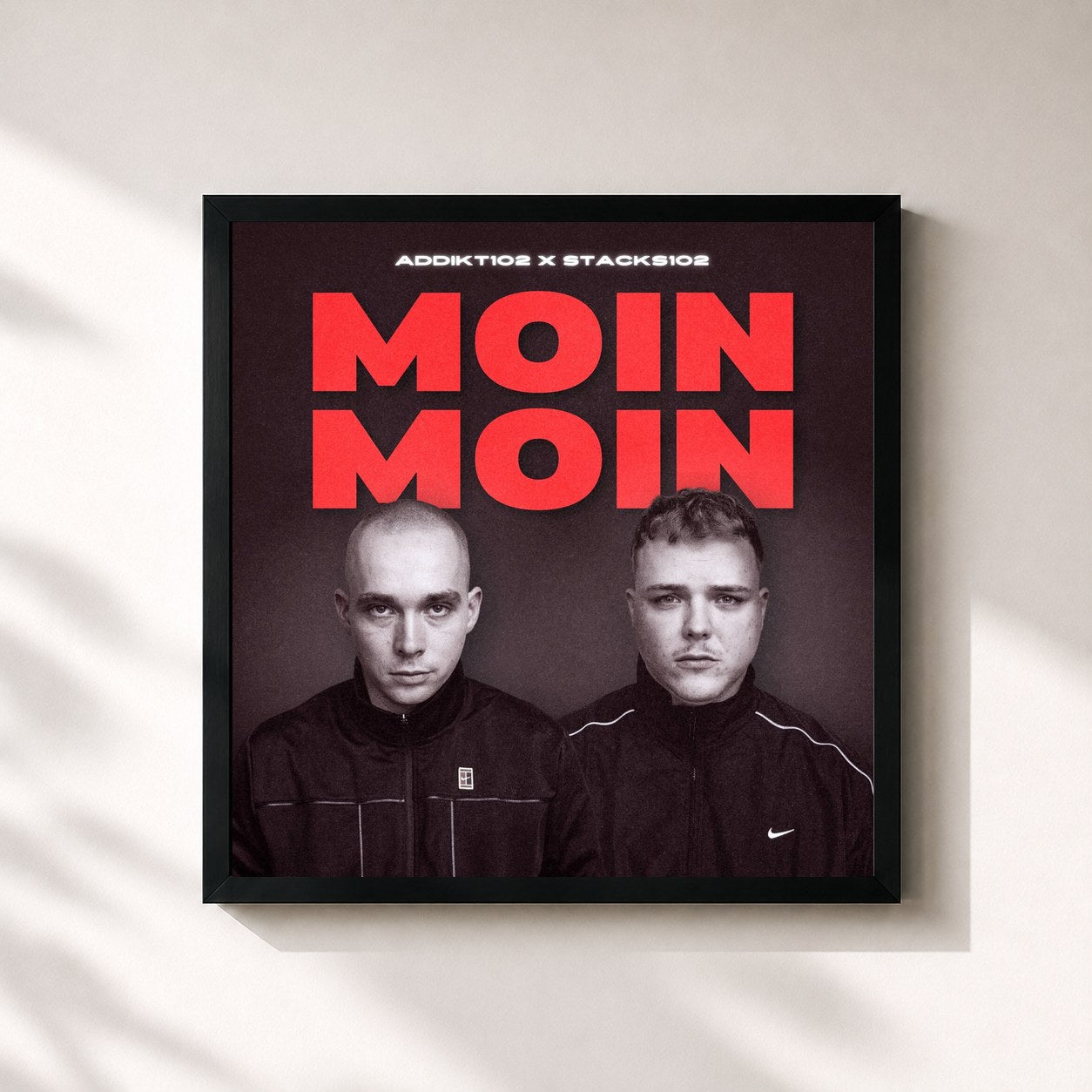 #noir Tableau carré de l'album MOIN MOIN de Addikt102, cadre noir 32x32 cm