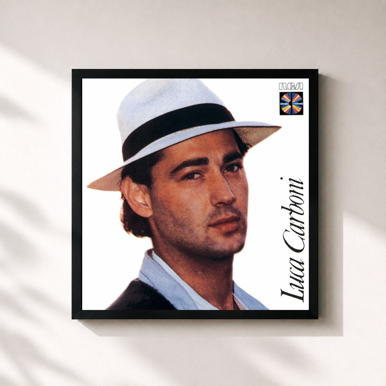 #noir Tableau carré de l'album Luca Carboni de Luca Carboni, cadre noir 32x32 cm