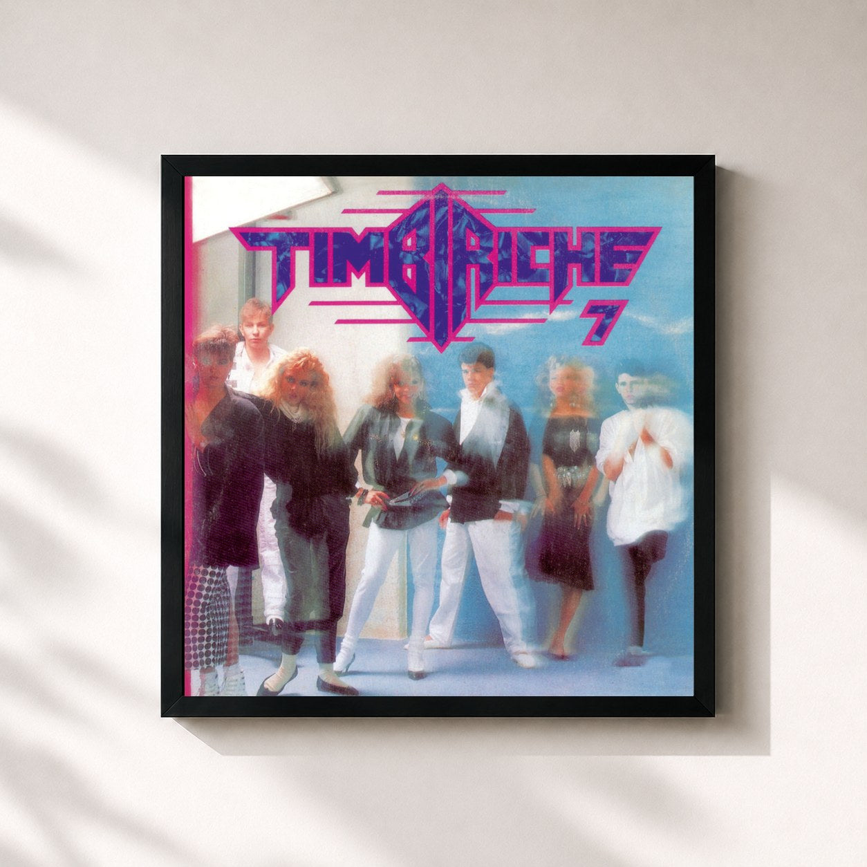 #noir Tableau carré de l'album Timbiriche 7 de Timbiriche, cadre noir 32x32 cm