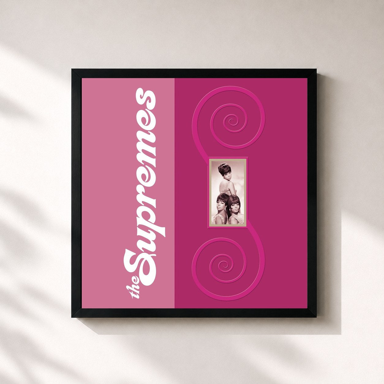 #noir Tableau carré de l'album The Supremes: Box Set de The Supremes, cadre noir 32x32 cm