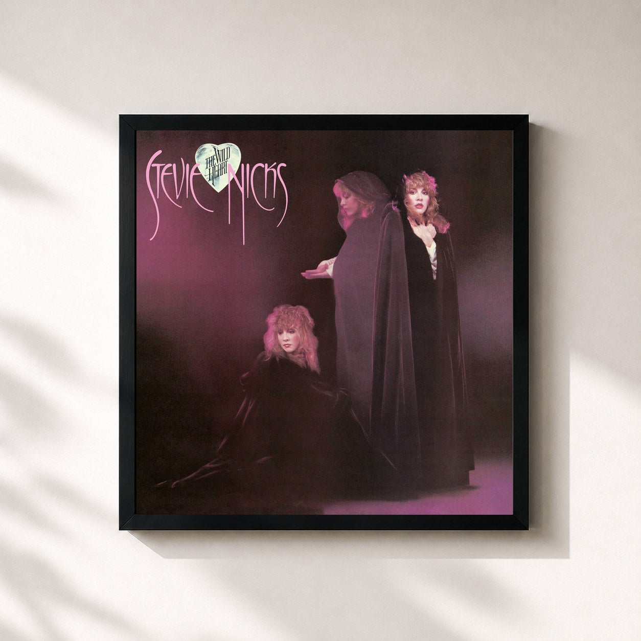 #noir Tableau carré de l'album The Wild Heart (Deluxe Edition) de Stevie Nicks, cadre noir 32x32 cm