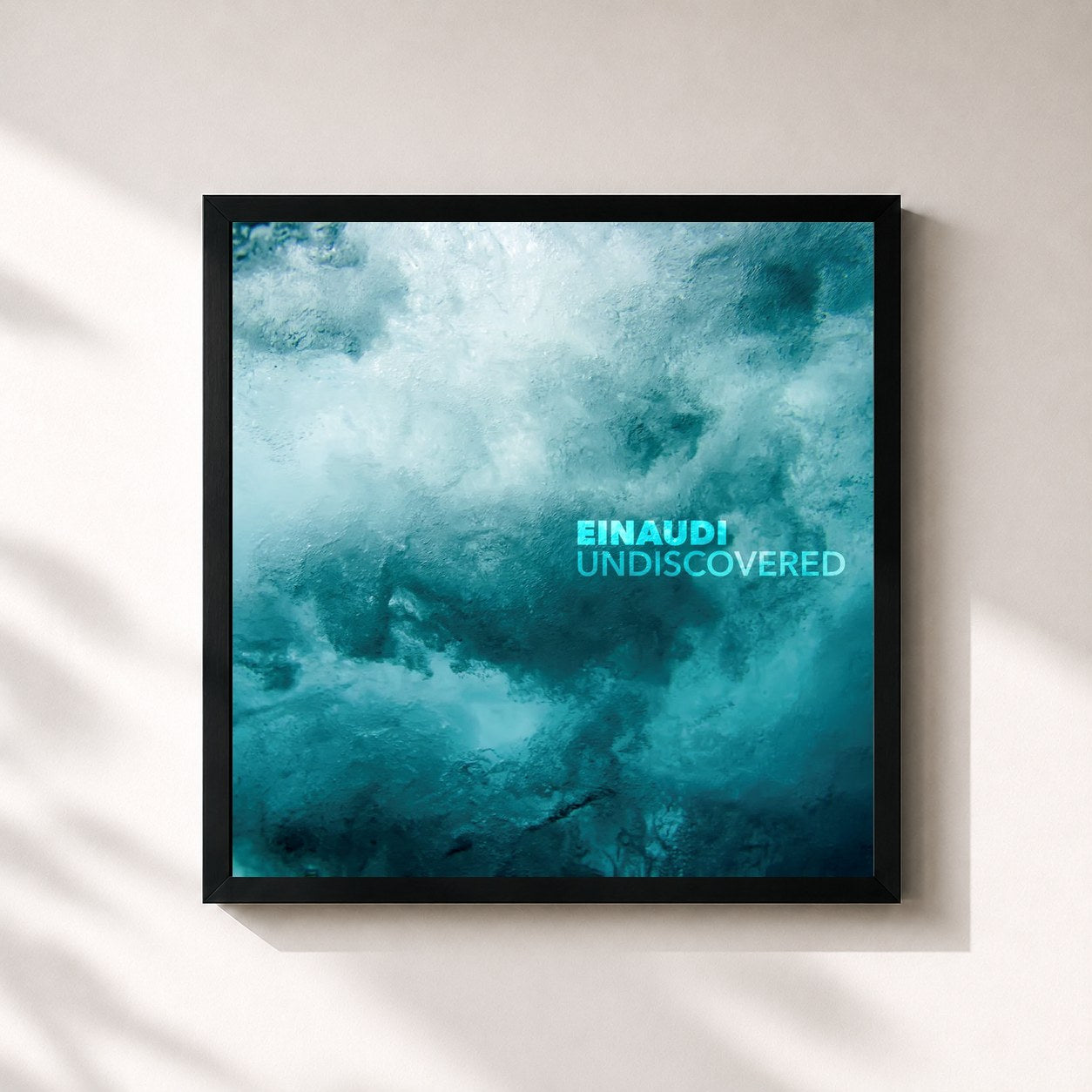 #noir Tableau carré de l'album Undiscovered de Ludovico Einaudi, cadre noir 32x32 cm
