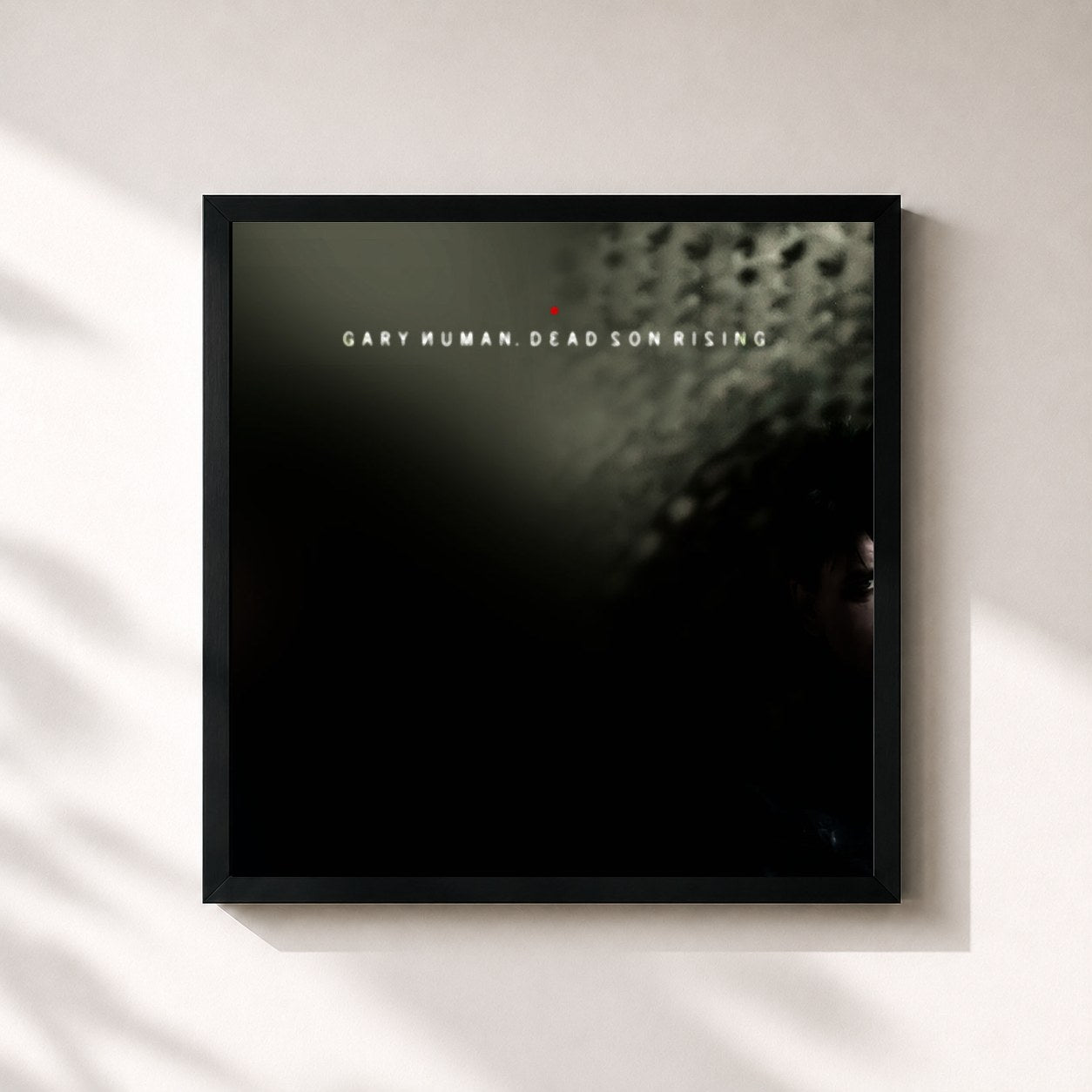 #noir Tableau carré de l'album Dead Son Rising de Gary Numan, cadre noir 32x32 cm