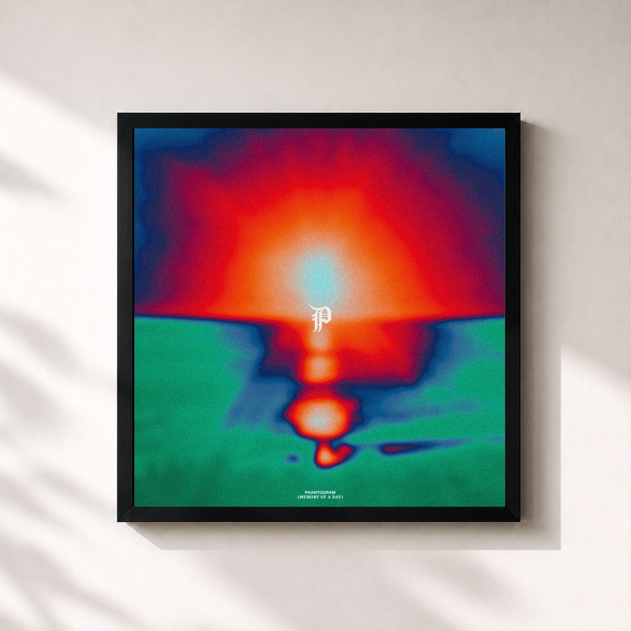 #noir Tableau carré de l'album Memory Of A Day (Deluxe) de PHANTOGRAM, cadre noir 32x32 cm