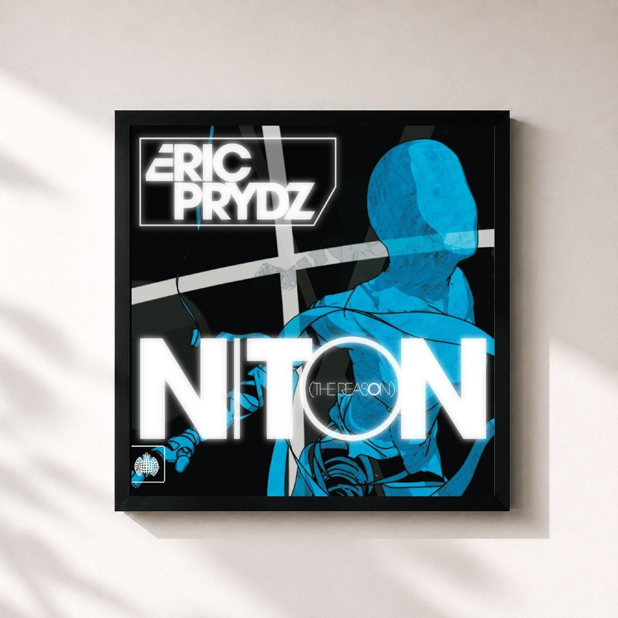 #noir Tableau carré de l'album Niton (The Reason) de Eric Prydz, cadre noir 32x32 cm