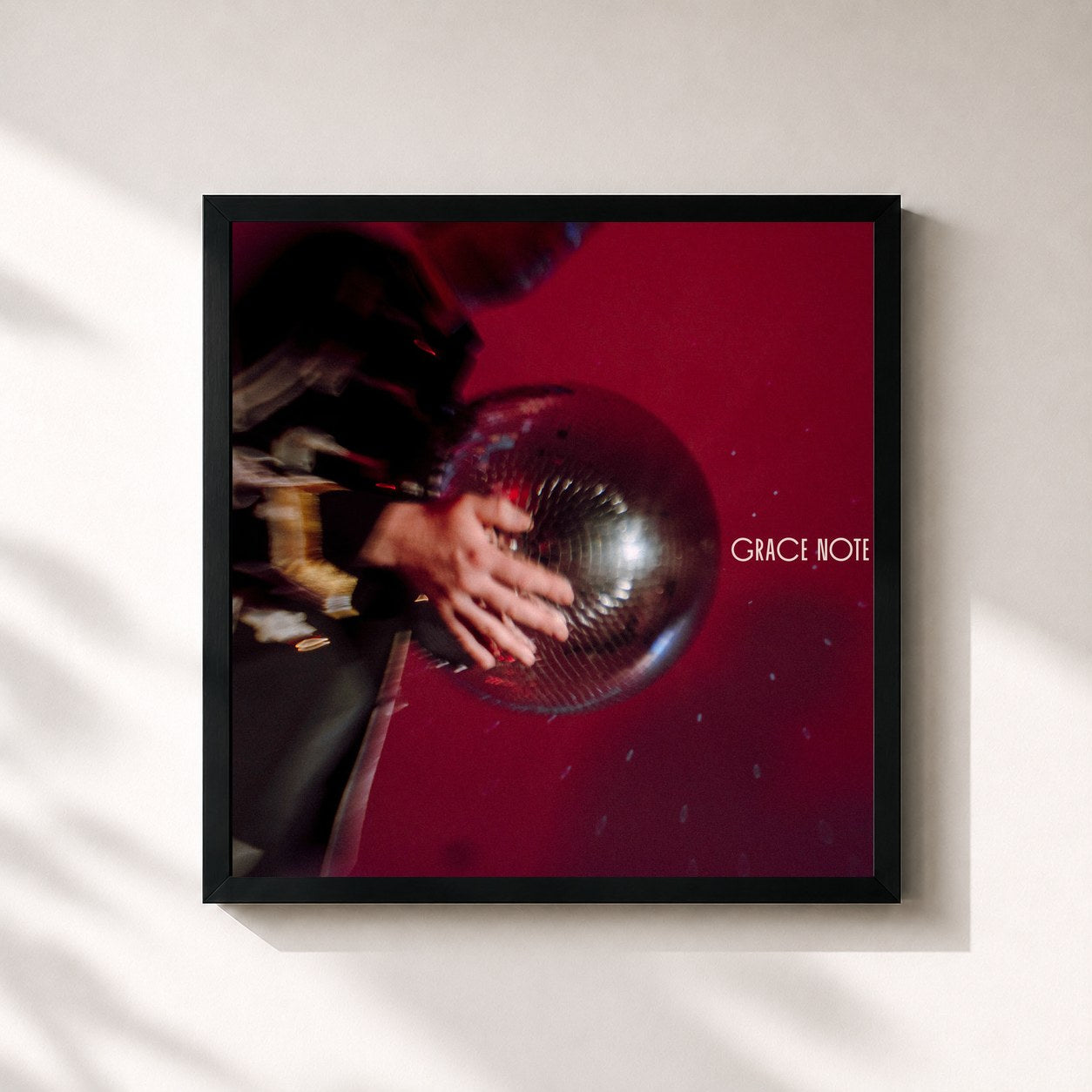 #noir Tableau carré de l'album Grace Note de Bakermat, cadre noir 32x32 cm