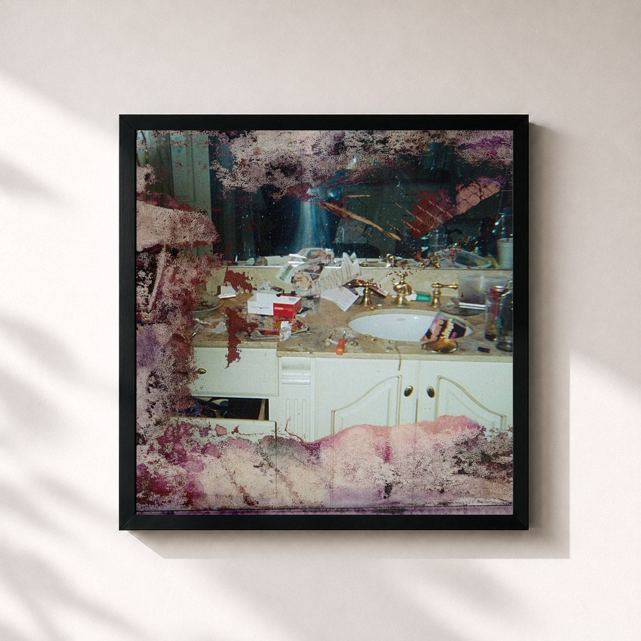 #noir Tableau carré de l'album DAYTONA de Pusha T, cadre noir 32x32 cm