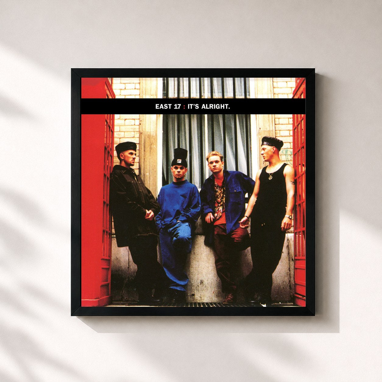 #noir Tableau carré de l'album It's Alright (Remixes) de East 17, cadre noir 32x32 cm
