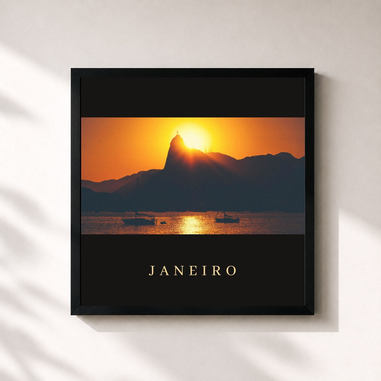 #noir Tableau carré de l'album Janeiro de Dash Berlin, cadre noir 32x32 cm