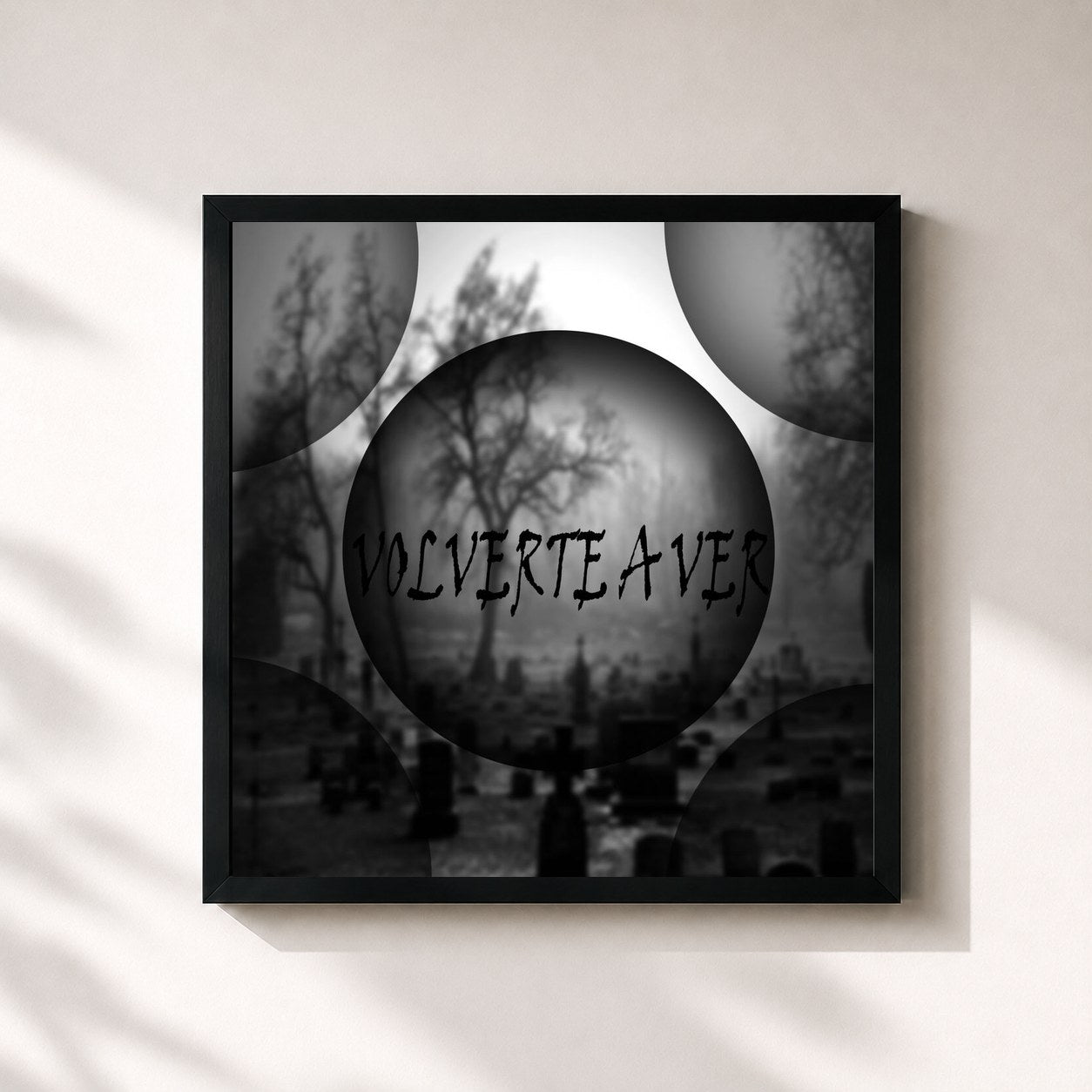 #noir Tableau carré de l'album Volverte a Ver de Joaquín Sabina, cadre noir 32x32 cm