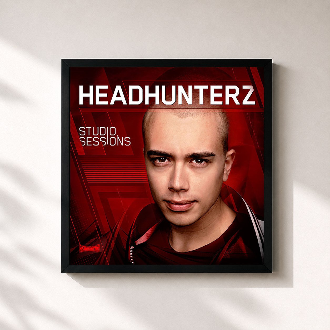 #noir Tableau carré de l'album Studio Sessions de Headhunterz, cadre noir 32x32 cm