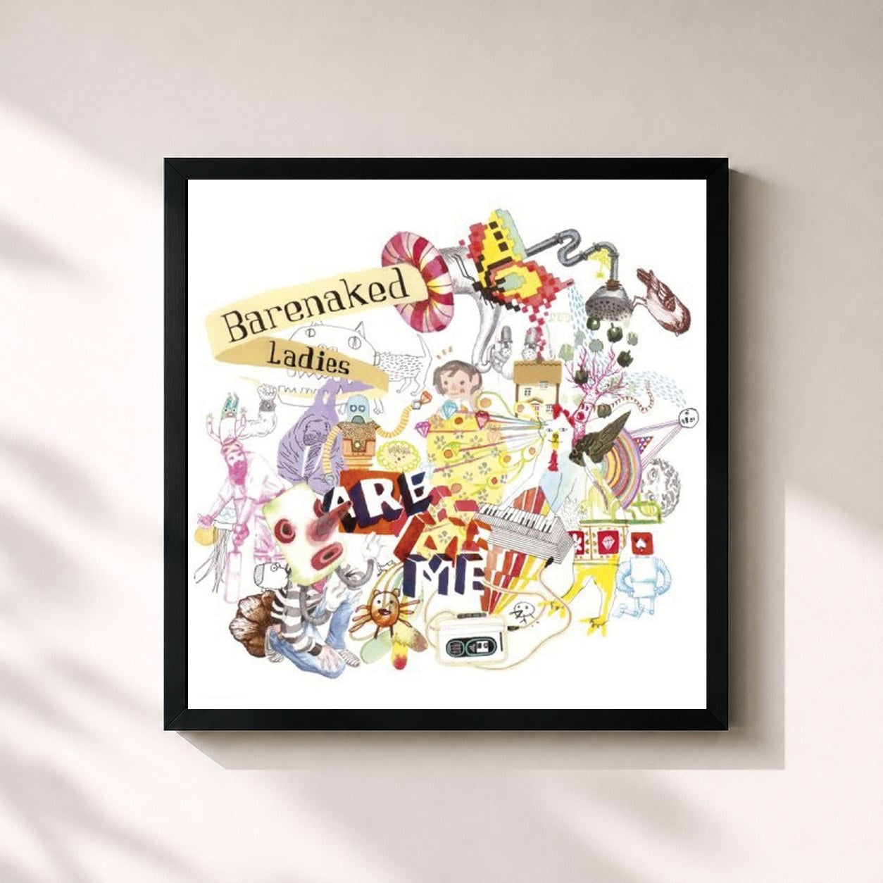 #noir Tableau carré de l'album Barenaked Ladies Are Me de Barenaked Ladies, cadre noir 32x32 cm