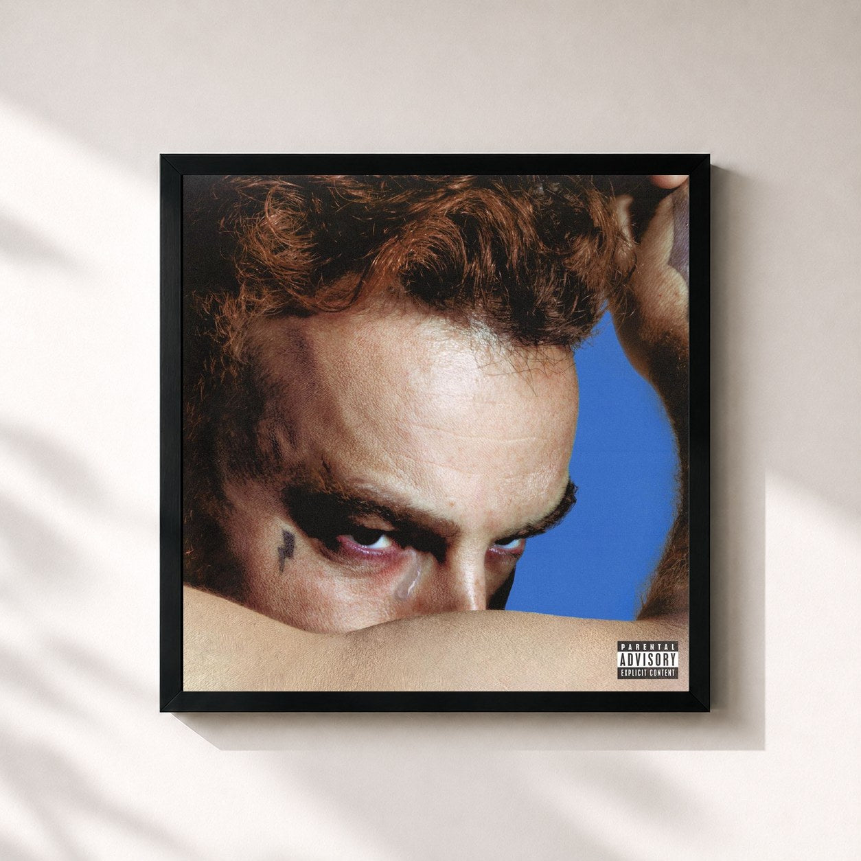 #noir Tableau carré de l'album FLOP de Salmo, cadre noir 32x32 cm