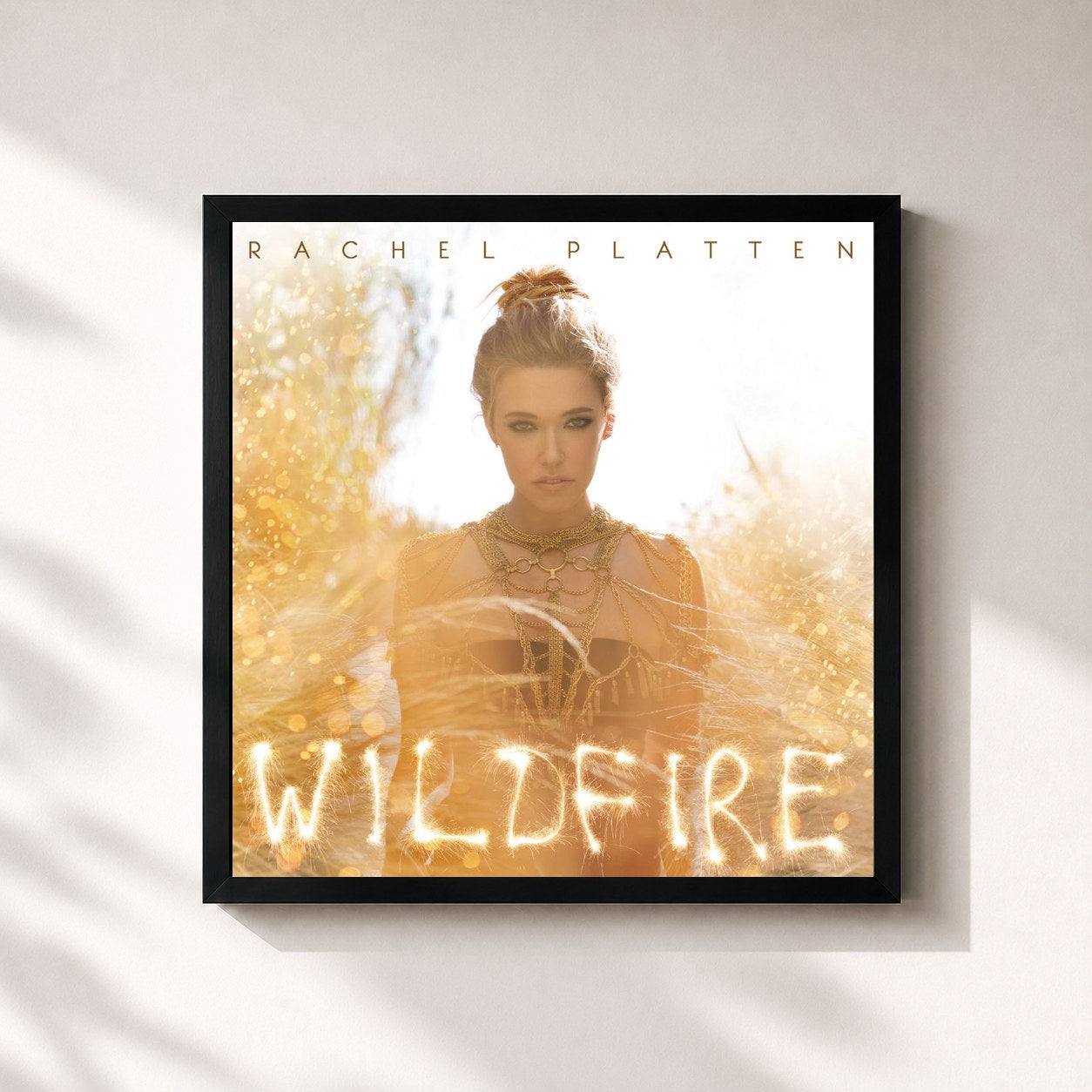 #noir Tableau carré de l'album Wildfire de Rachel Platten, cadre noir 32x32 cm