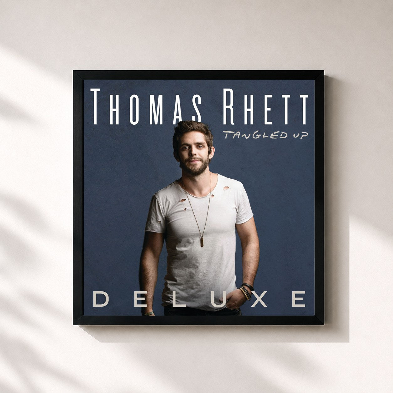 #noir Tableau carré de l'album Tangled Up (Deluxe) de Thomas Rhett, cadre noir 32x32 cm