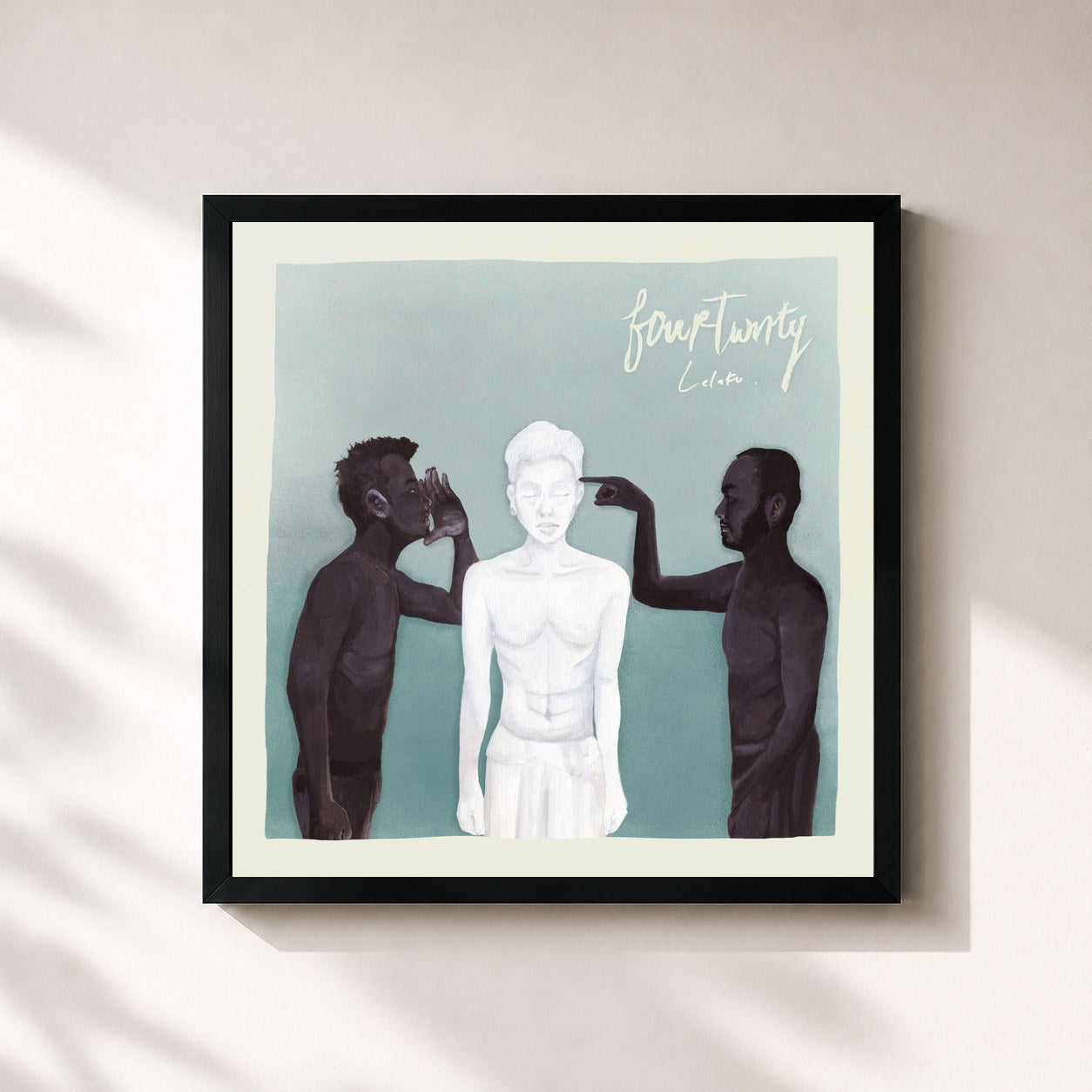 #noir Tableau carré de l'album Lelaku de Fourtwnty, cadre noir 32x32 cm