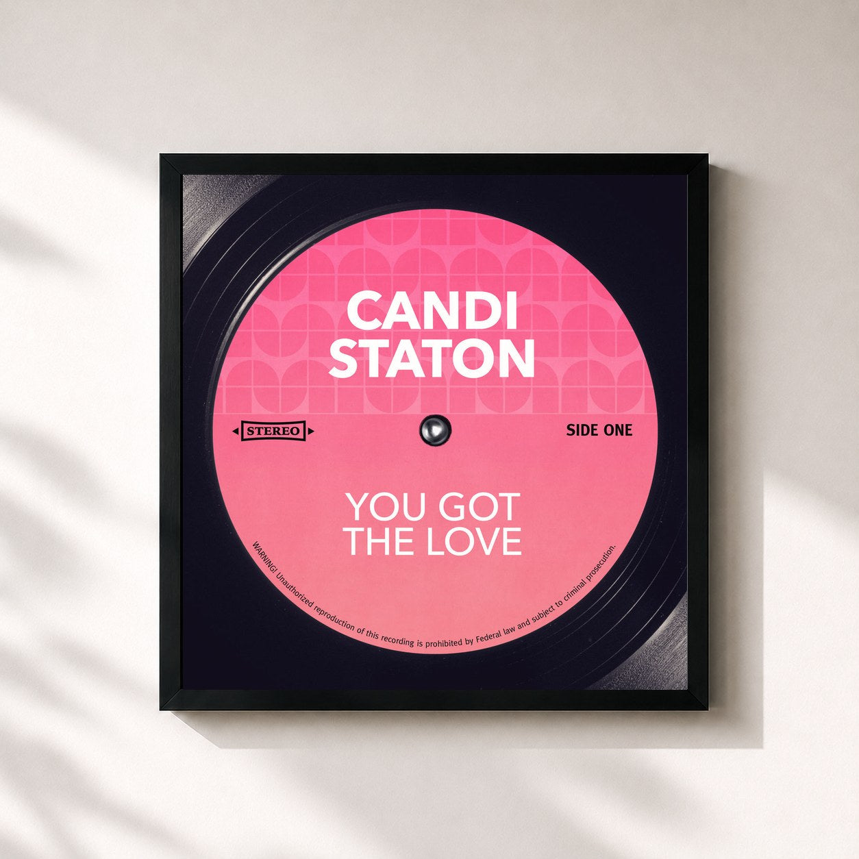 #noir Tableau carré de l'album You Got The Love (Rerecorded) de Candi Staton, cadre noir 32x32 cm