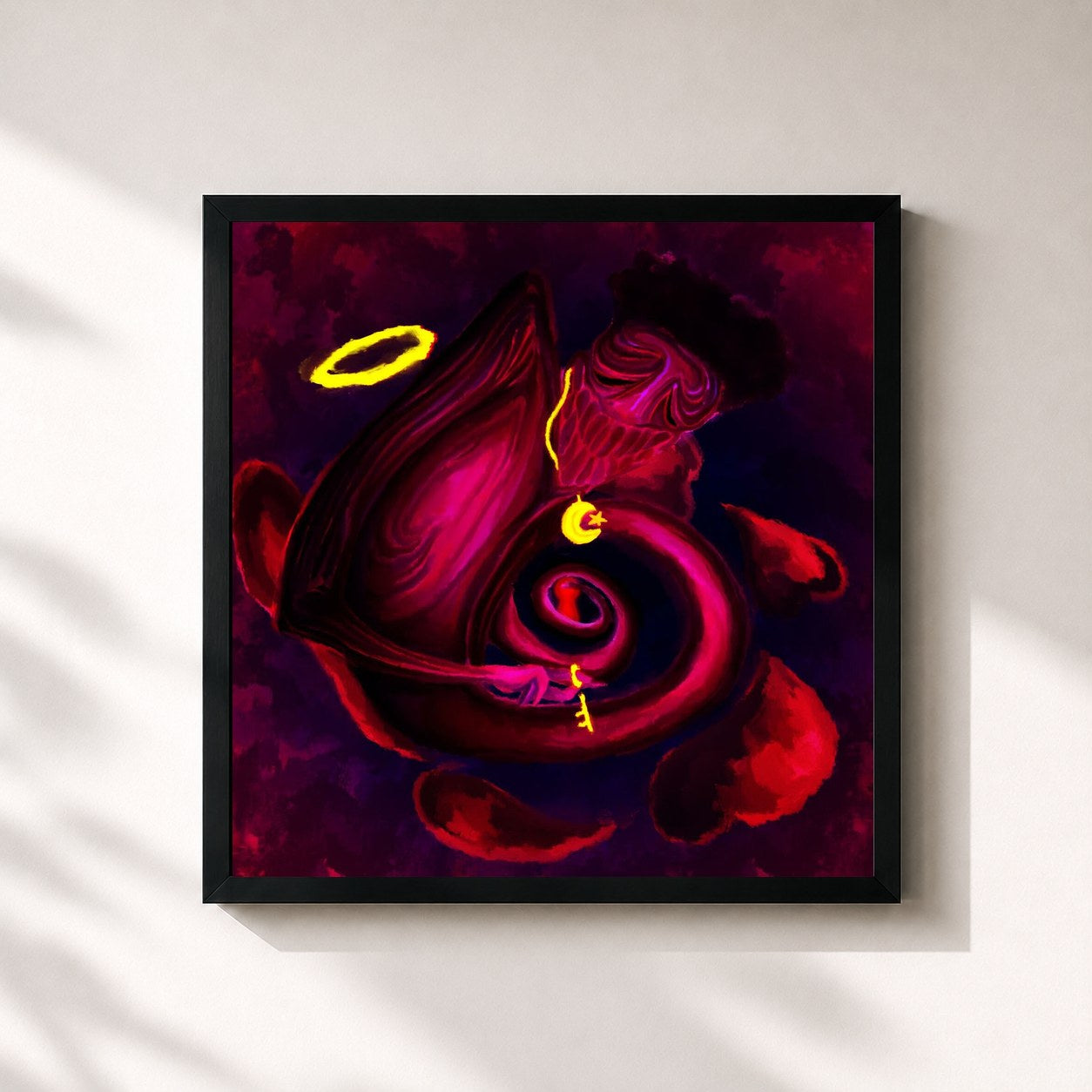 #noir Tableau carré de l'album MÖBIUS de Rounhaa, cadre noir 32x32 cm