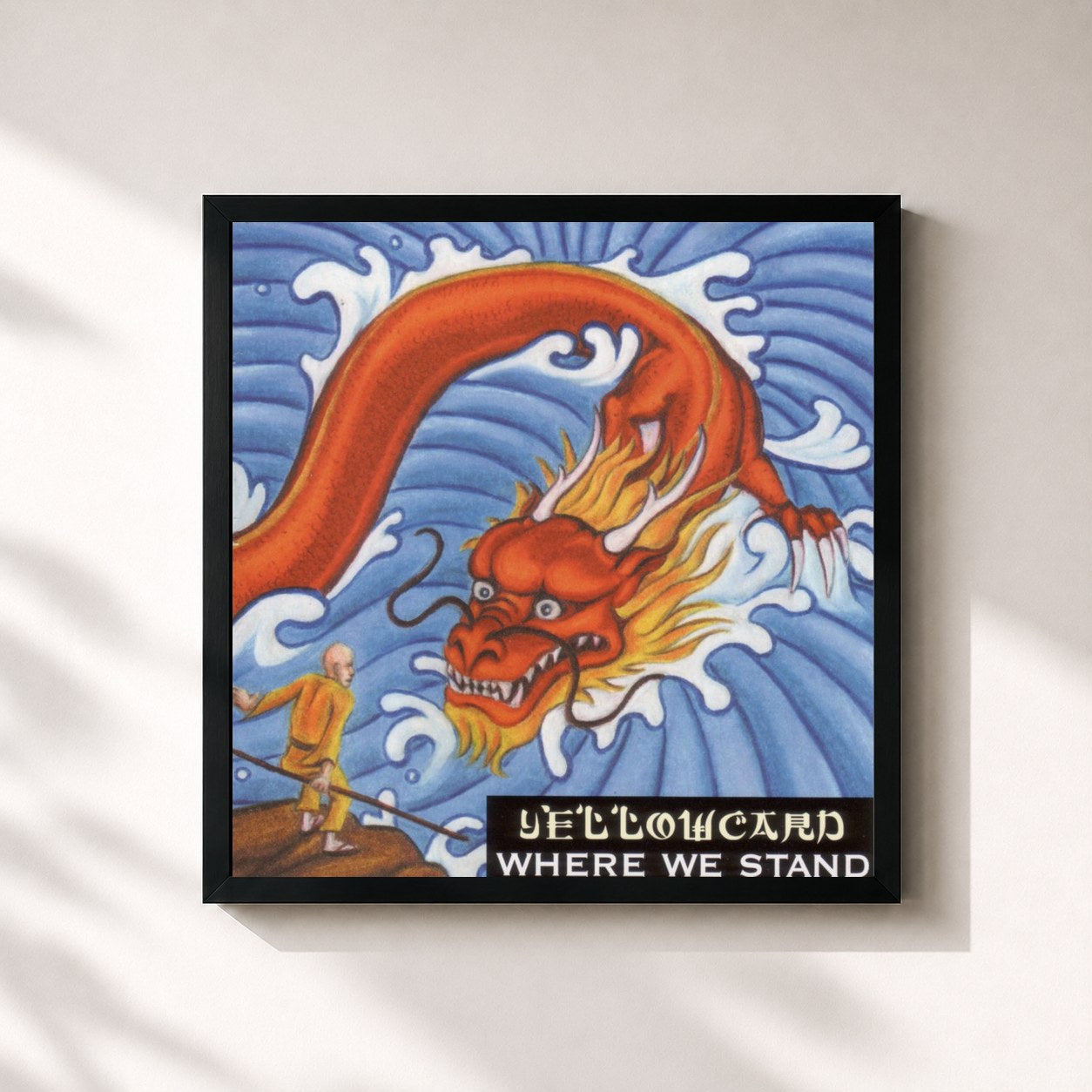 #noir Tableau carré de l'album Where We Stand de Yellowcard, cadre noir 32x32 cm