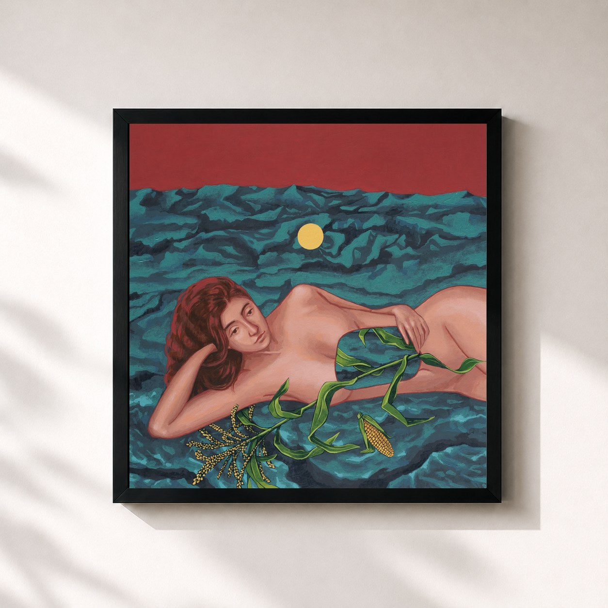 #noir Tableau carré de l'album Tamale de Daniela Andrade, cadre noir 32x32 cm