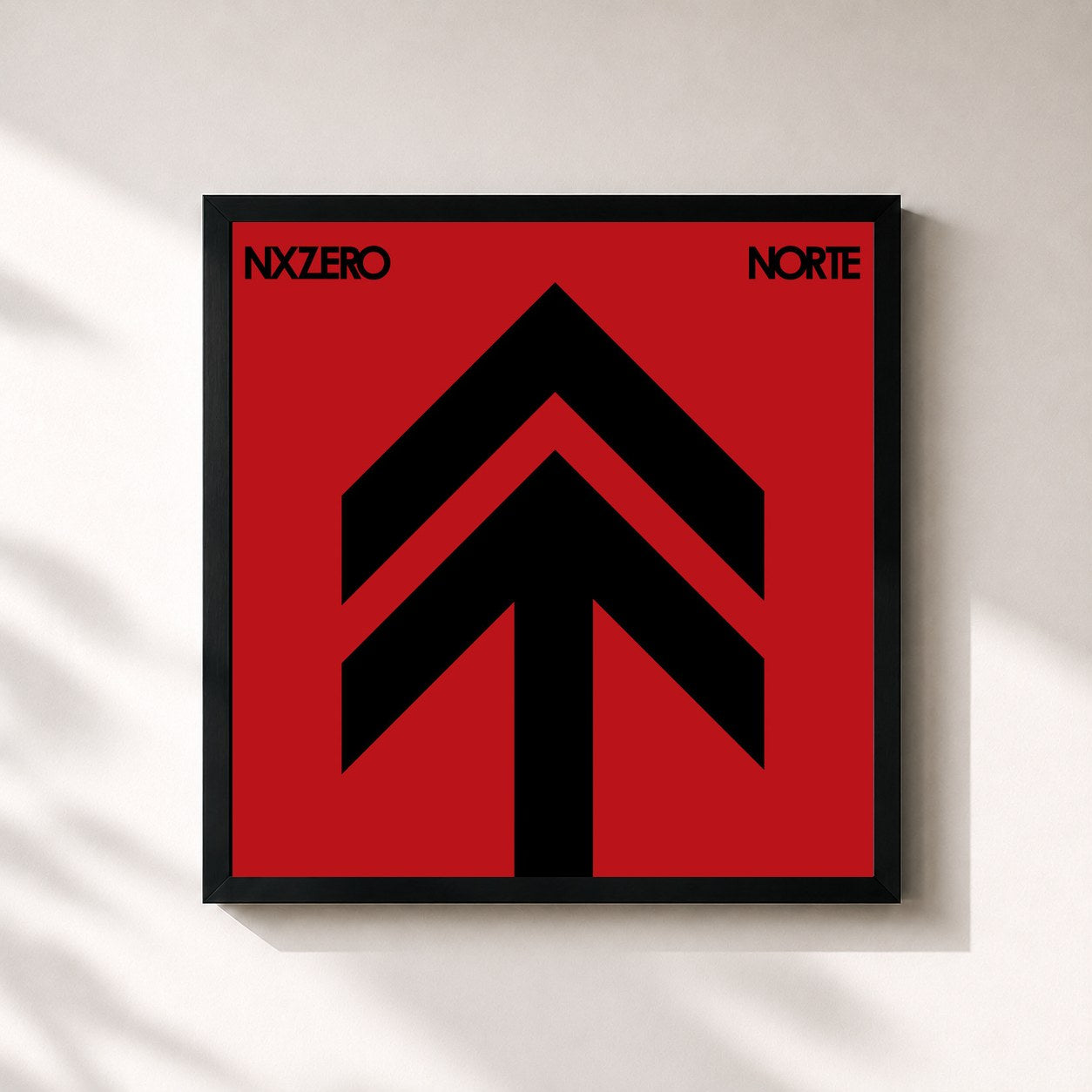 #noir Tableau carré de l'album Norte de NX Zero, cadre noir 32x32 cm