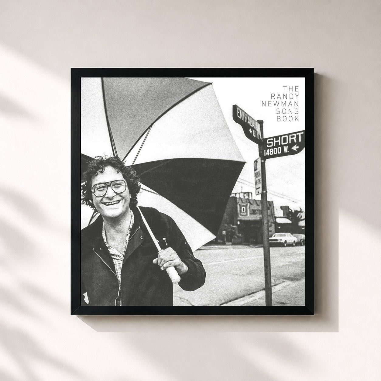 #noir Tableau carré de l'album The Randy Newman Songbook de Randy Newman, cadre noir 32x32 cm