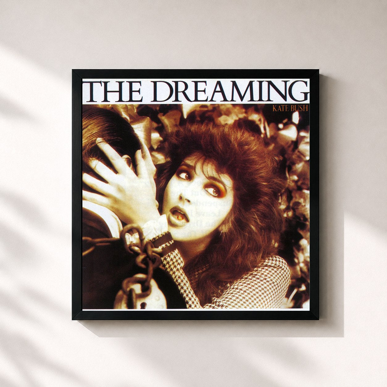 #noir Tableau carré de l'album The Dreaming de Kate Bush, cadre noir 32x32 cm