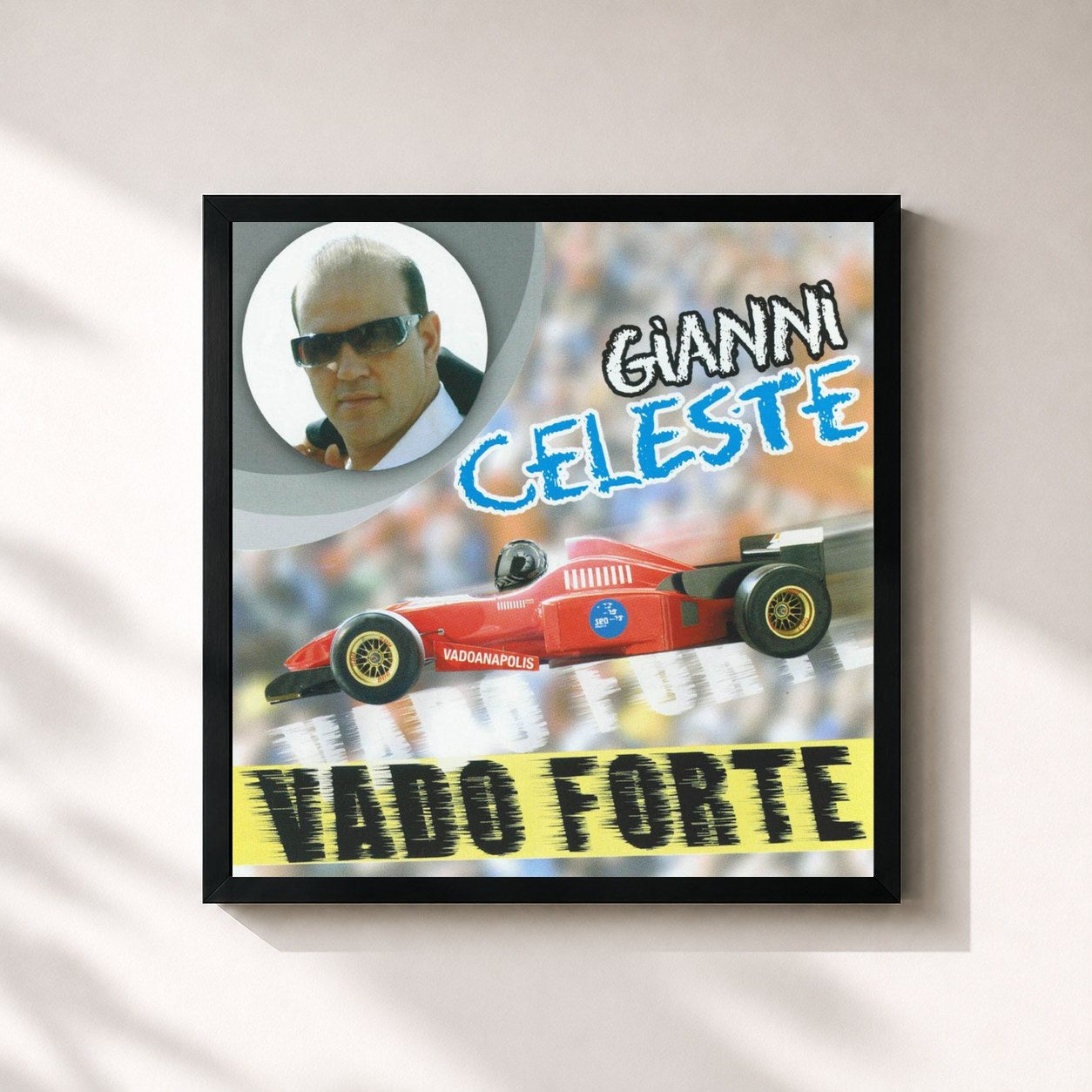 #noir Tableau carré de l'album Vado forte de Gianni Celeste, cadre noir 32x32 cm
