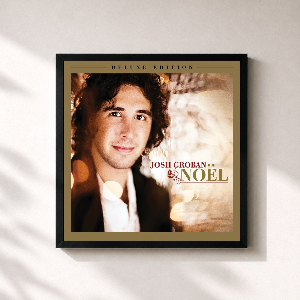 #noir Tableau carré de l'album Noël (Deluxe Edition) de Josh Groban, cadre noir 32x32 cm